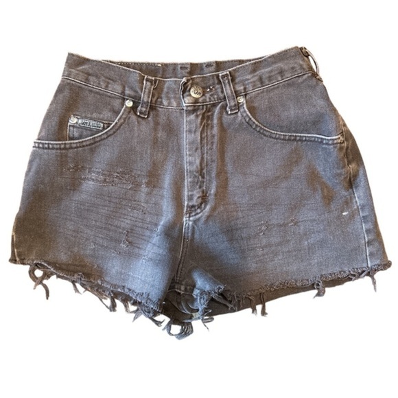 Lee Riveted Cut-Off Shorts Faded Black Denim Size 6.‎ petite - Picture 1 of 5